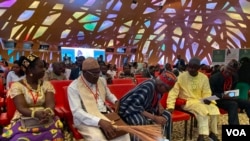 On Nov. 29, 2019, Traditional leaders at the "Conference on Land Policy in Africa" held in Abijan, discuss ways to fight land corruption in Africa. (Columbus Mavhunga/VOA)