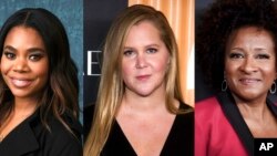 This combination of photos shows Regina Hall, from left, Amy Schumer and Wanda Sykes, who are in final talks to host the 94th Academy Awards.