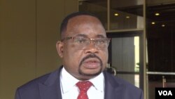 Paul Mavima, Zimbabwe's minister of public service, labor and social welfare, is hopeful that a breakthrough in negotiations is around the corner and that teachers will return to schools, in Harare, Feb. 10, 2022. (Columbus Mavhunga/VOA)