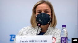 Giám đốc điều hành của Ủy ban Olympic & Paralympic Hoa Kỳ Sarah Hirshland ở Beijing hôm 4/2.