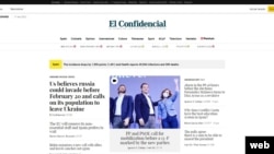 A view of the home page of El Confidencial, a publisher known for exclusive stories about business.