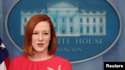 La Secretaria de Prensa de la Casa Blanca, Jen Psaki, realiza una conferencia de prensa en la Casa Blanca en Washington, EE. UU., el 9 de febrero de 2022. REUTERS/Brendan McDermid.