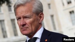 FILE - Secretary-General of the Norwegian Refugee Council (NRC) Jan Egeland attends an interview with Reuters at the United Nations European headquarters in Geneva, May 10, 2019.