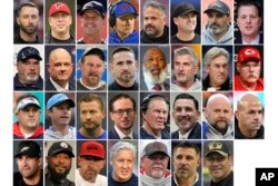 FILE - These are 31 of the 32 NFL football team head coaches as of Feb. 10, 2022. The Minnesota Vikings head coaching position is currently vacant.