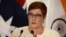 AustraliaAustralia's Foreign Minister Marise Payne in Melbourne, Australia, Feb. 12, 2022. 