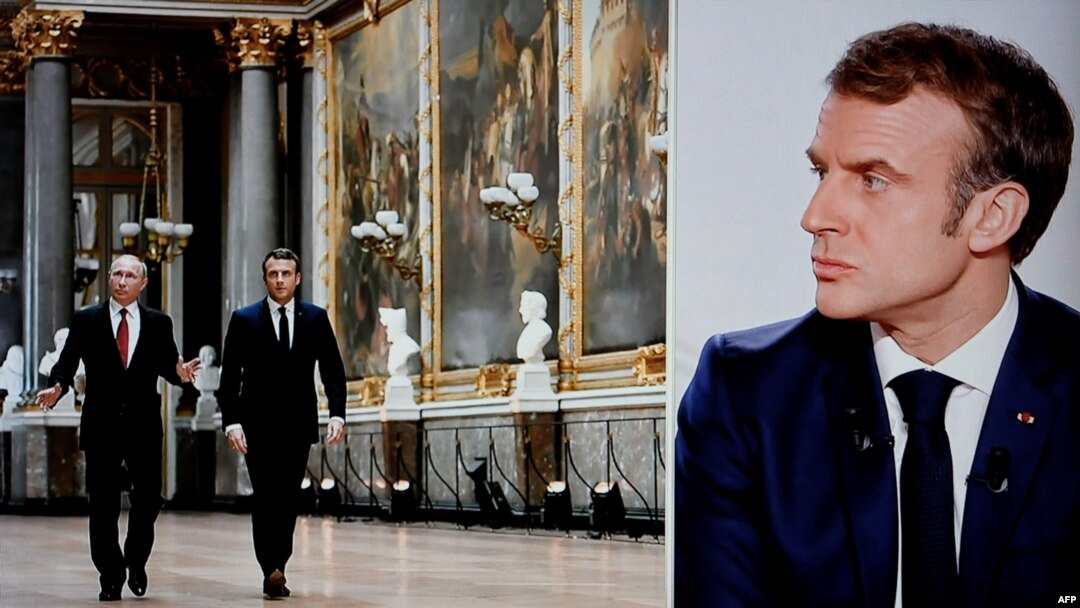 Hai tổng thống Putin và Macron hồi tháng 12/2021.