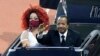 FILE - Cameroon President Paul Biya and first lady Chantal Biya arrive at the Olembe Stadium, Yaounde, Cameroon, Feb. 6, 2022.