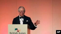 Pangeran Charles Inggris memberikan sambutan pada acara British Asian Trust di The British Museum di London, Rabu, 9 Februari 2022. (Tristan Fewings/Pool via AP)