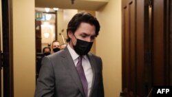 Canada's Prime Minister Justin Trudeau arrives for Question Period in the House of Commons on Parliament Hill, Feb. 9, 2022 in Ottawa, Canada.