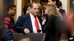FILE - House Judiciary Committee Chairman, Rep. Jerrold Nadler, a Democrat, arrives for a hearing, on Capitol Hill, in Washington, July 24, 2019. 