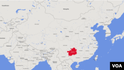 Map of China highlighting Guizhou Province