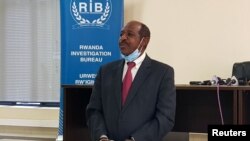 Paul Rusesabagina agezwa imbere y'itangazamakuru tariki ya 31/08/2020 i Kigali mu Rwanda