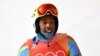 Atlet Ski asal Eritrea Shannon-Ogbnai Abeda bereaksi setelah berkompetisi di kategori Men's Giant Slalom di Olimpiade Musim Dingin 2018 di Pyeongchang, Korea Selatan, pada 18 Februari 2018. (Foto: AFP/Martin Bernetti)