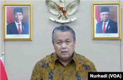 Governor of Bank Indonesia, Perry Warjiyo, in the screenshot.  (Photo: VOA/Nurhadi)