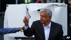 Andres Manuel Lopez Obrador, vainqueur de la présidentielle mexicaine,1er Juillet 2018. 