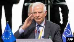 European Union High Representative for Foreign Affairs and Security Policy Josep Borrell attends a plenary session at the Summit on peace in Ukraine, at the luxury Burgenstock resort, near Lucerne, on June 16, 2024.