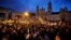 Demonstrators light candles during a vigil for activists who have been killed since the signing of the peace accord in Bogota, Colombia, July 6, 2018. Thousands of people gathered at the Bolivar's square for the vigil.