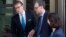 Alex van der Zwaan, left, leaves Federal District Court in Washington, April 3, 2018. A federal judge sentenced Alex van der Zwaan to 30 days in prison.