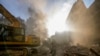 Rescue workers search for victims at the site of an Israeli airstrike in Beirut, Lebanon, Oct. 11, 2024. 