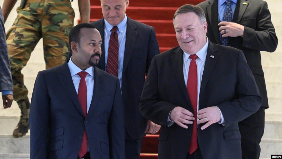 Ministiri w'intebe Abiy Ahmed wa Etiyopiya yakira Mike Pompeo, ministiri w'ububanyi n'amahanga wa Leta zunze ubumwe z'Amerika