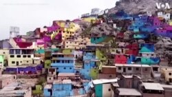 Drone Captures Massive City Mural Painted Over Lima Neighborhood