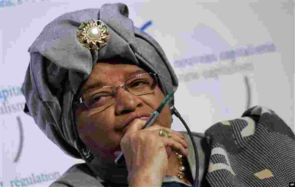 2011: President Ellen Johnson Sirleaf, Liberia (with Karman and Gbowee). Sirleaf rose to international prominence in 2005 when she became Africa’s first elected female leader. (AP)