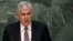 FILE - Dragan Covic, Chairman of Bosnia and Herzegovina's tripartite Presidency, speaks in New York, Sept. 27, 2015. 