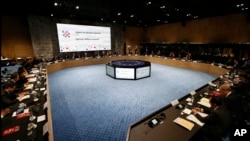 EU foreign ministers attend an EU foreign affairs council in Zagreb, Croatia, March 6, 2020. EU foreign ministers were meeting to discuss the escalating migrant crisis on the Turkey-Greece border.