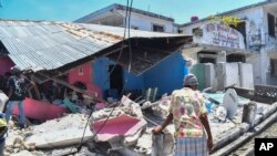 Hình ảnh đổ nát sau trận động đất ở Haiti hôm 14/8.