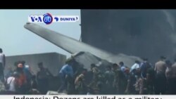 VOA60 DUNIYA: Kasar Indonesia Jirgin Sojoji Ya Fadi A Wata Unguwa A Tshibirin Sumatra, Yuni 30, 2015