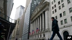 The New York Stock Exchange is seen in New York, Feb. 24, 2022.