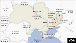 烏克蘭地理位置示意圖