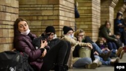 Dîmeneke ji kolanên paytext Kîev ya Ukrayna, piştî destpêkirina êrîşa Rûsya ya dîjî Ukrayna