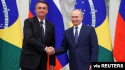Jair Bolsonaro e Vladimir Putin em visita oficial do Brasil à Rússia na Quarta-feira, 16 de Fevereiro