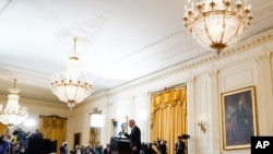 Presidenti Biden duke njoftuar sanksionet e reja ndaj Rusisë