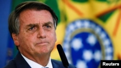 El presidente de Brasil, Jair Bolsonaro, en una ceremonia en el Palacio de Planalto en Brasilia, el 23 de febrero de 2022. 