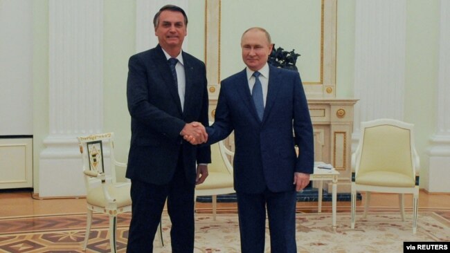 16 Şubat 2022 - Rusya Cumhurbaşkanı Vladimir Putin ve Brezilya Devlet Başkanı Jair Bolsonaro Moskova'da biraraya gelmişti.