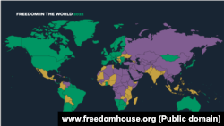 自由之家全球自由度调查报告首页（自由之家报告截图）