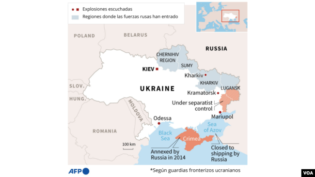 ¿Qué partes de Ucrania ha invadido Rusia?