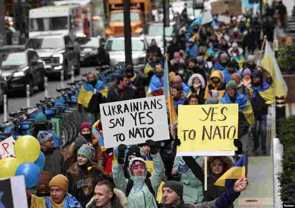 La ciudad de Nueva York formó parte de las manifestaciones mundialmente por Ucrania.&nbsp;&nbsp;