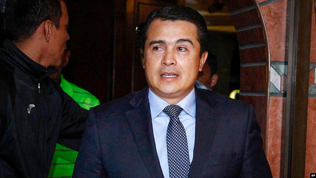 FILE - In this March 16, 2017, photo, Juan Antonio 'Tony' Hernandez, brother of Honduras President Juan Orlando Hernandez, arrives for a press conference in Tegucigalpa, Honduras.
