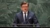 Ukrainian Foreign Minister Dmytro Kuleba speaks at the general assembly hall, Feb. 23, 2022, at U.N. headquarters in New York.