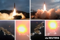 북한이 지난 1월 25일과 27일 장거리순항미사일과 지대지 전술유도탄 시험발사를 각각 진행했다며 사진을 공개했다.