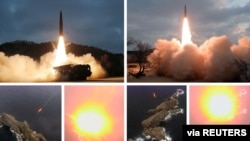북한이 지난 1월 25일과 27일 장거리순항미사일과 지대지 전술유도탄 시험발사를 각각 진행했다며 관영 매체를 통해 공개한 장면. (자료사진)