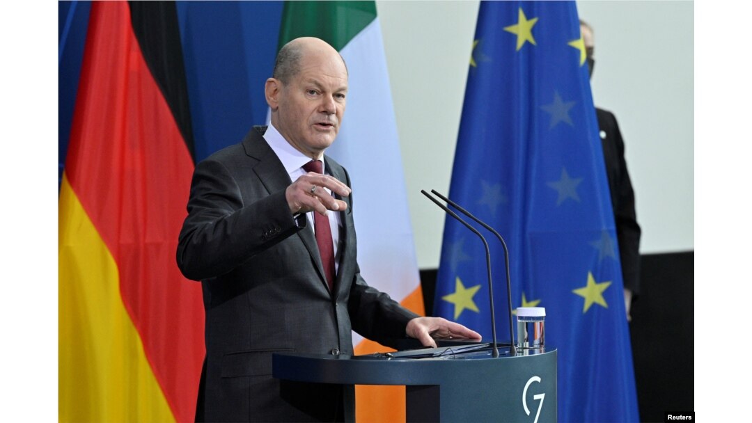Kanselir Jerman Olaf Scholz di Berlin, 22 Februari 2022. (John Macdougall/Pool via REUTERS)