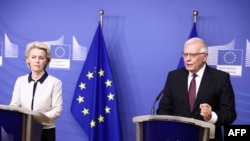 AB Komisyonu Başkanı Ursula von der Leyen ve AB Dış İlişkiler Yüksek Temsilcisi Josep Borrell. 
