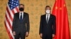 美国国务卿布林肯和时任中国外长王毅在意大利罗马出席G20峰会期间举行会晤。（2021年10月31日）