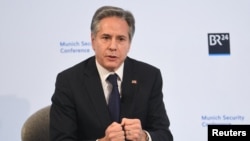 토니 블링컨 미국 국무장관이 18일 독일 뮌헨에서 열린 안보 토론회에 참석했다.