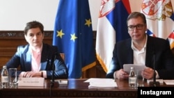 Premijerka Ana Brnabić i predsednik Aleksandar Vučić na sednici Saveta za nacionalnu bezbednost (foto Instagram), arhiva