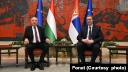 Predsednik Republike Srbije Aleksandar Vučić (desno) i predsednik Mađarske Tamaš Šujok (levo) u Palati Srbija u Beogradu (Foto: Instagram nalog predsednika Srbije)